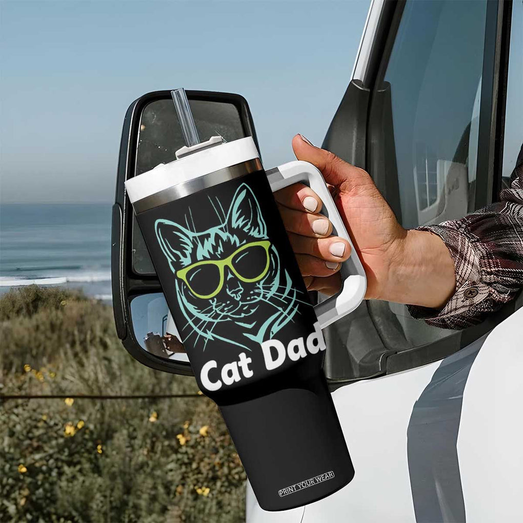 Funny Cat Dad Tumbler With Handle Cool Cat Dads Club TB02 Print Your Wear