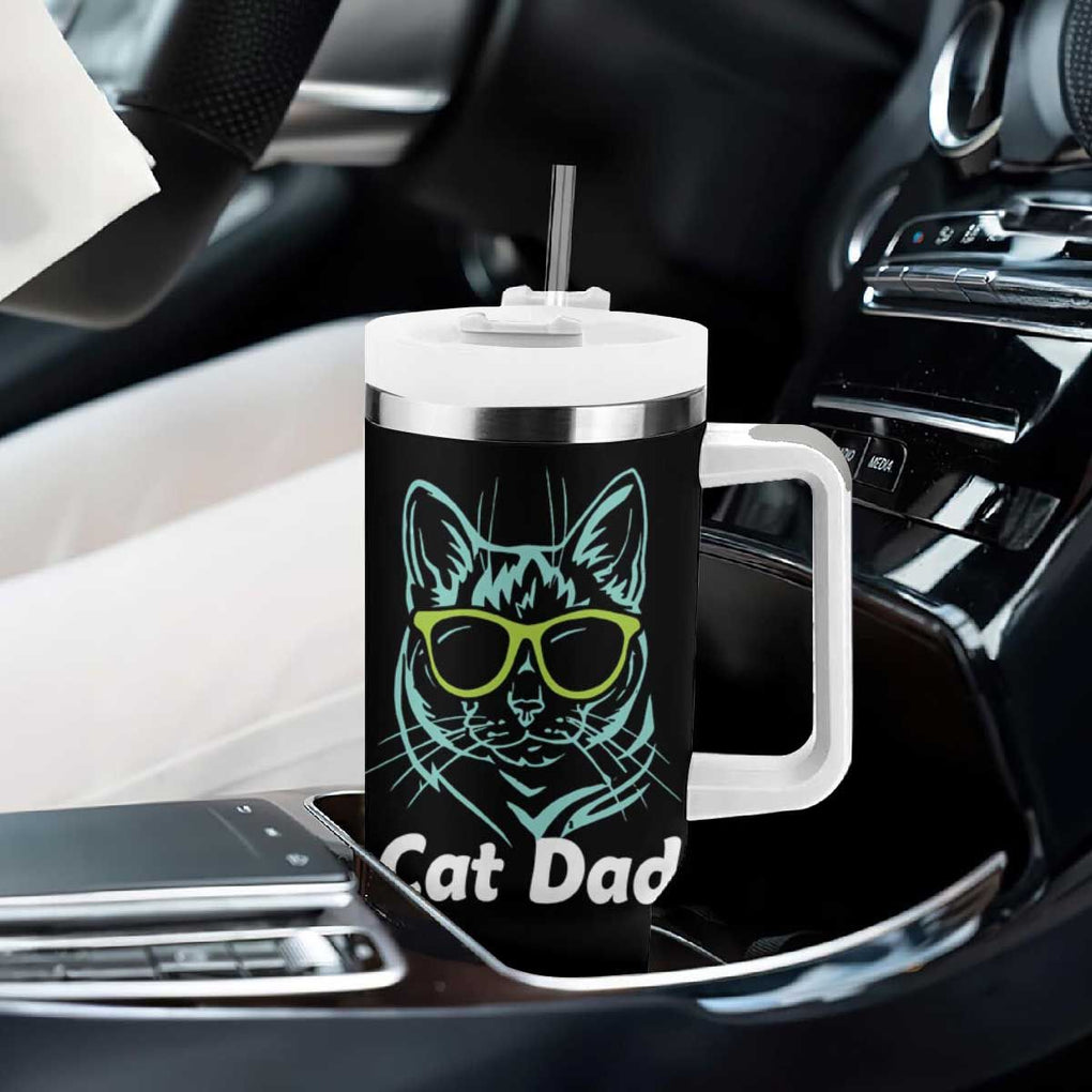 Funny Cat Dad Tumbler With Handle Cool Cat Dads Club TB02 Print Your Wear