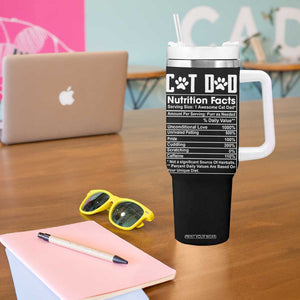 Funny Cat Dad Tumbler With Handle Best Cat Dad Ever Nutrition Fact TB02 Print Your Wear