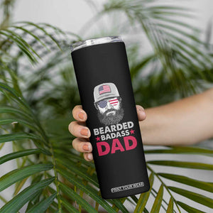 Bearded Dad Skinny Tumbler Cool Patriotic American Papa US Flag Vintage TB02 Print Your Wear