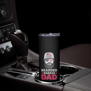 Bearded Dad Skinny Tumbler Cool Patriotic American Papa US Flag Vintage TB02 Print Your Wear
