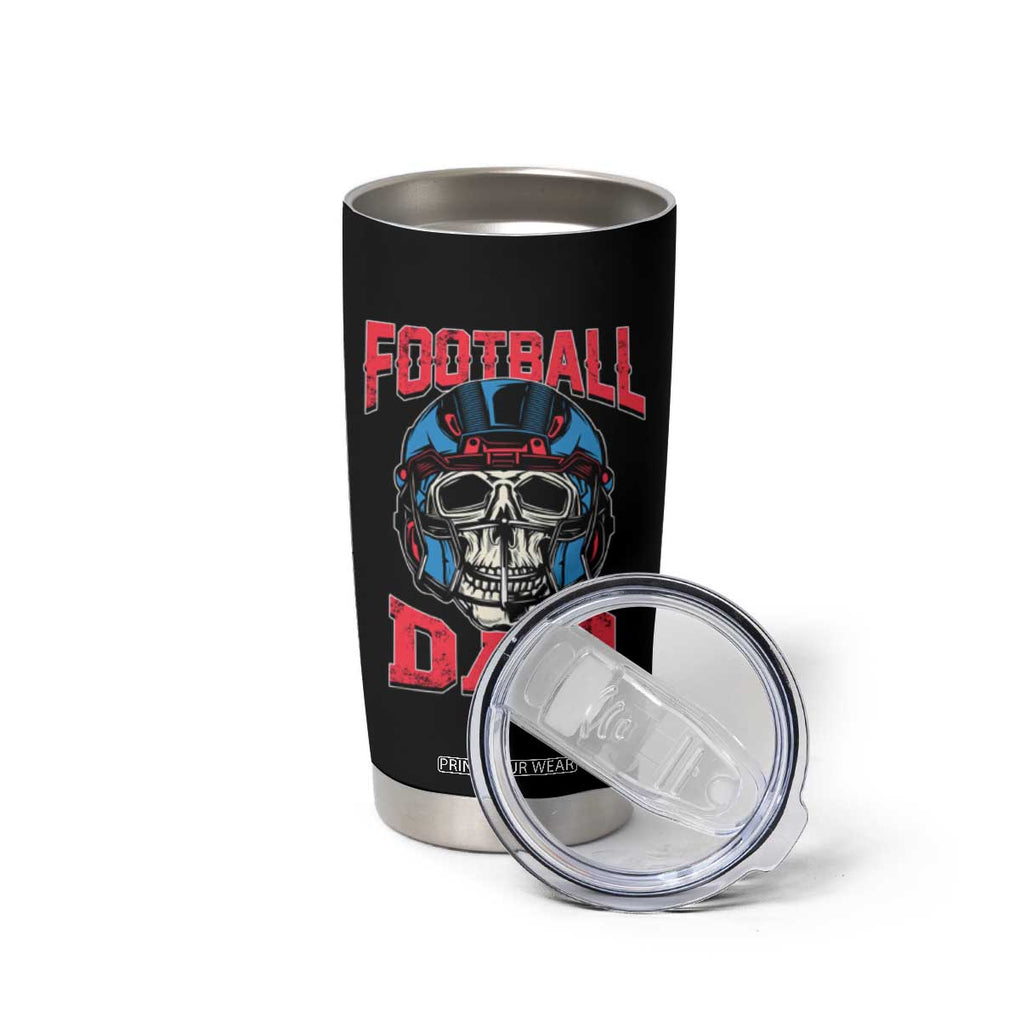 Football Dad Tumbler Cup Skull With Helmet Rugby Father's Day TB02 Print Your Wear