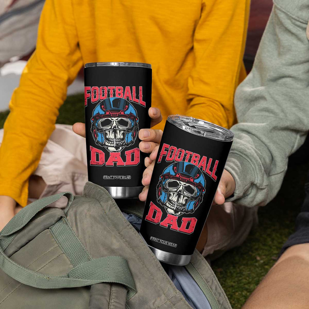 Football Dad Tumbler Cup Skull With Helmet Rugby Father's Day TB02 Print Your Wear