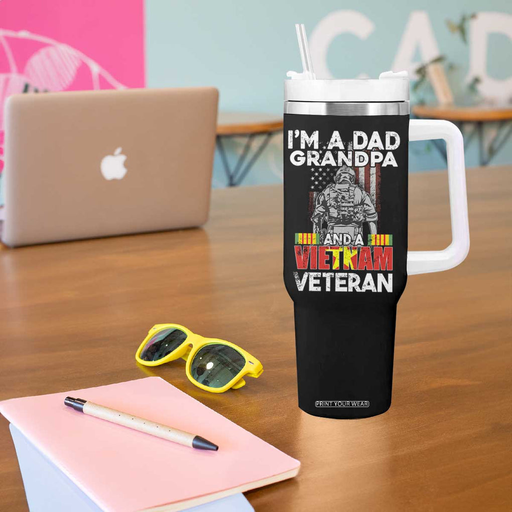 Vietnam Veteran Tumbler With Handle I'm A Dad Grandpa Patriotic Father TB02 Print Your Wear