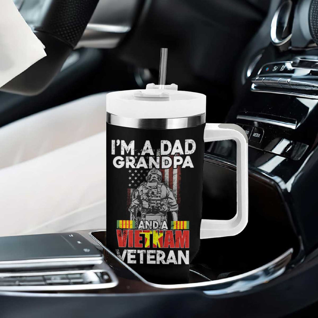 Vietnam Veteran Tumbler With Handle I'm A Dad Grandpa Patriotic Father TB02 Print Your Wear