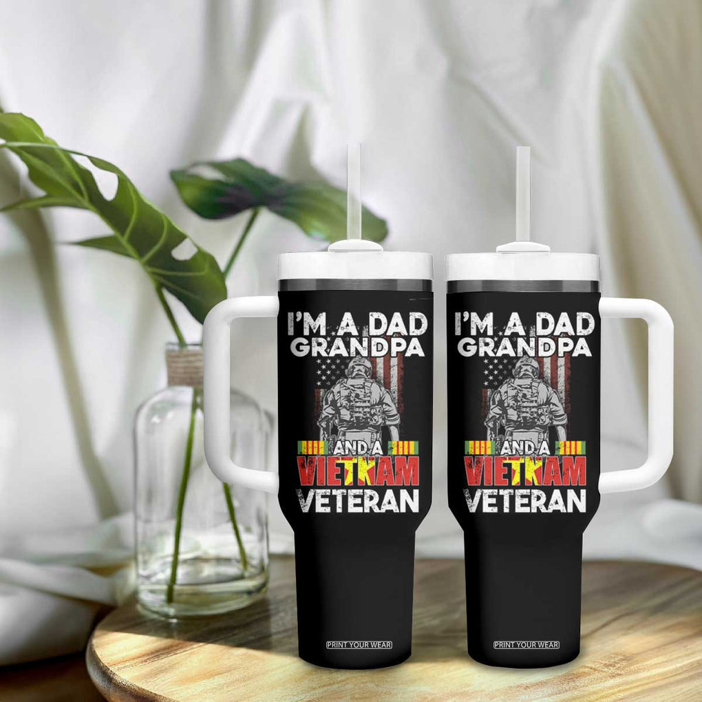 Vietnam Veteran Tumbler With Handle I'm A Dad Grandpa Patriotic Father TB02 Print Your Wear