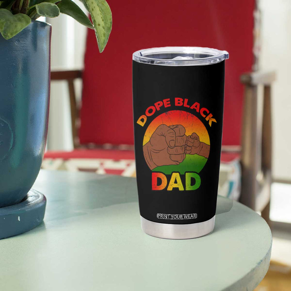 Dope Black Dad Tumbler Cup Proud Afro Melanin Men Vintage Father's Day TB02 Print Your Wear