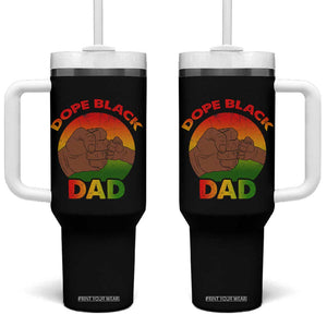 Dope Black Dad Tumbler With Handle Proud Afro Melanin Men Vintage Father's Day TB02 One Size: 40 oz Black Print Your Wear