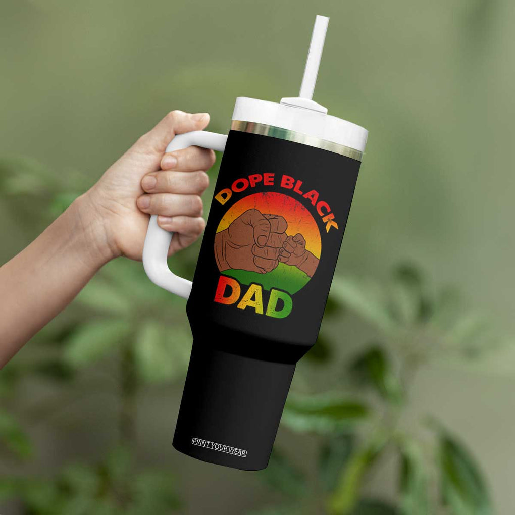Dope Black Dad Tumbler With Handle Proud Afro Melanin Men Vintage Father's Day TB02 Print Your Wear