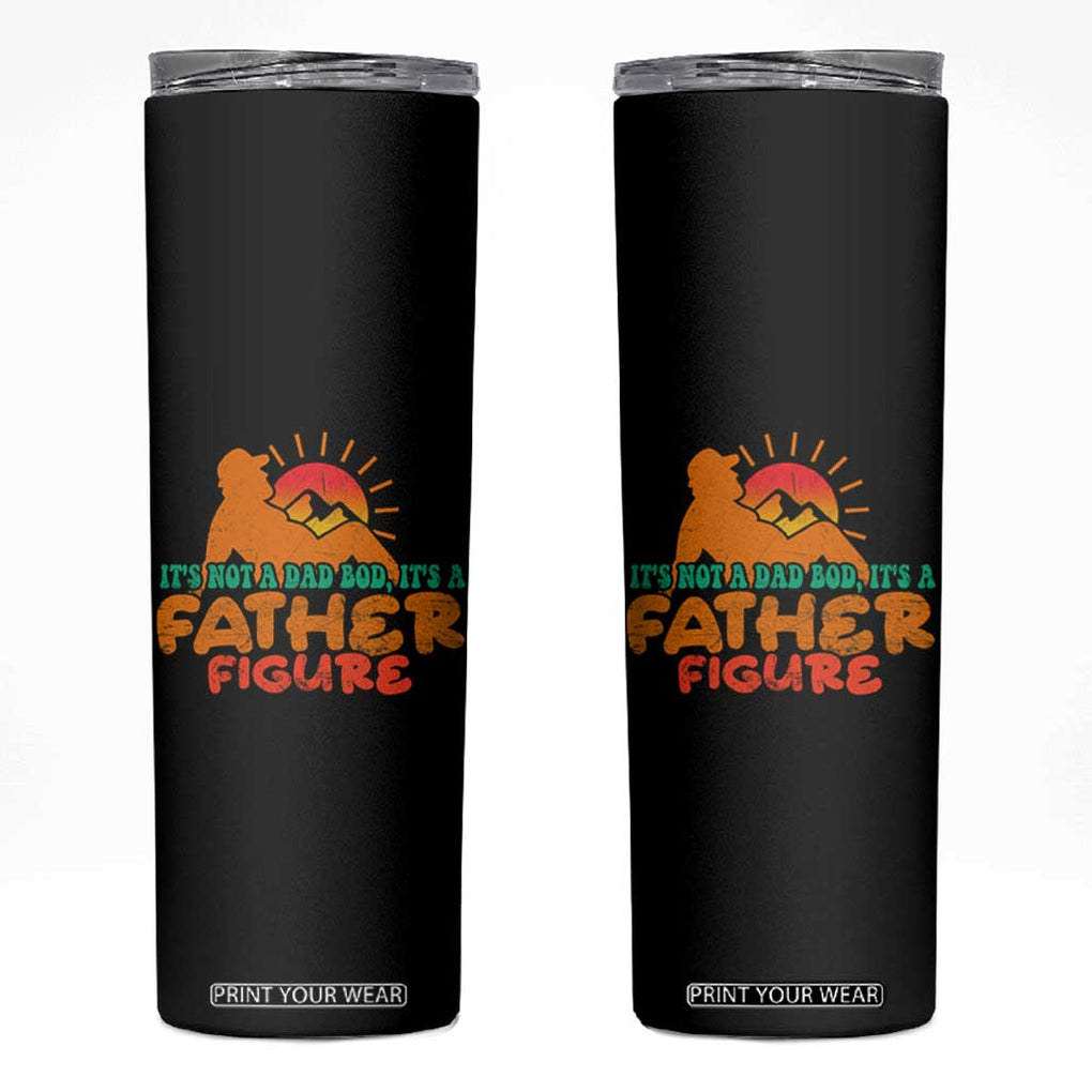 Funny Dad Skinny Tumbler It's Not A Dad Bod It's A Father Figure Retro TB02 Black Print Your Wear