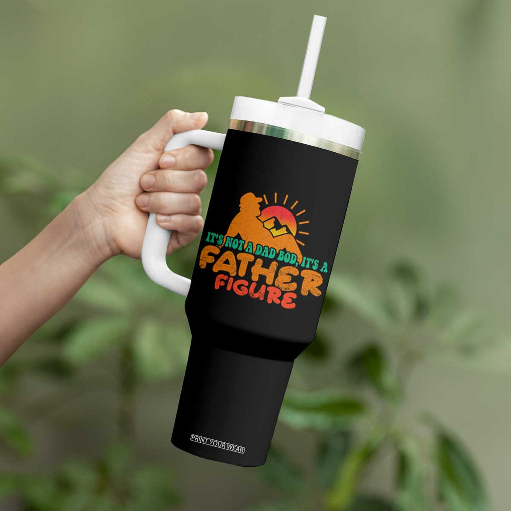 Funny Dad Tumbler With Handle It's Not A Dad Bod It's A Father Figure Retro TB02 Print Your Wear