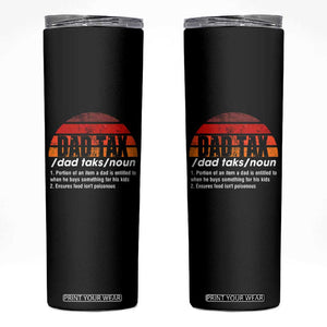 Funny Dad Tax Definition Skinny Tumbler Retro Sunset Father's Day TB02 Black Print Your Wear
