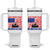 Funny Fishing Tumbler With Handle I Can't Work Today My Arm Is In A Cast Fisherman US Flag TB02 One Size: 40 oz White Print Your Wear