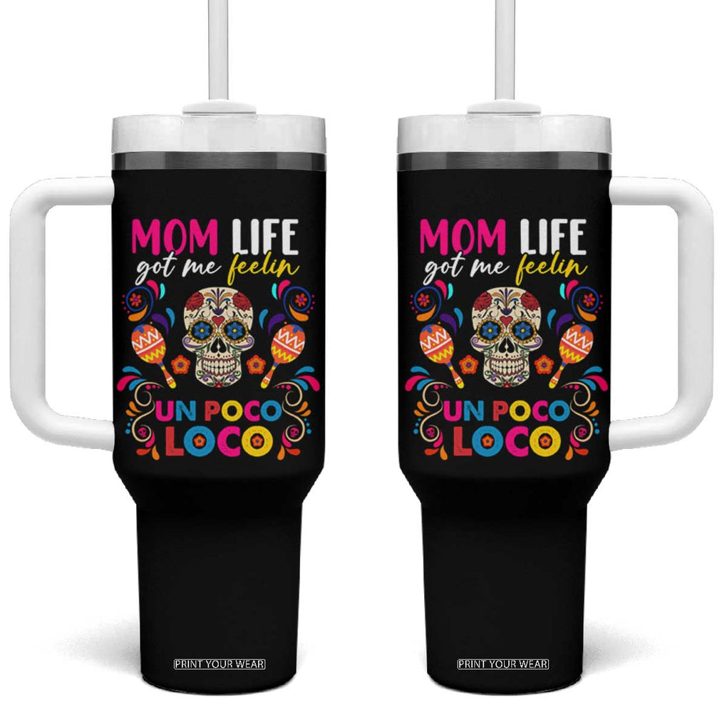 Funny Mexican Mom Tumbler With Handle Nacho Average Mom TB02 One Size: 40 oz Black Print Your Wear