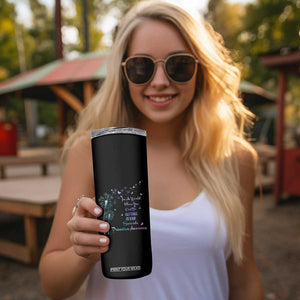 Suicide Prevention Awareness Skinny Tumbler Teal Purple Gradient Dandelions In A World Be Kind TB02 Print Your Wear