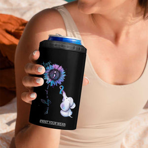 Suicide Prevention Awareness 4 in 1 Can Cooler Tumbler Teal Purple Elephant Sunflower Stay Your Story Is Not Over TB02 Print Your Wear