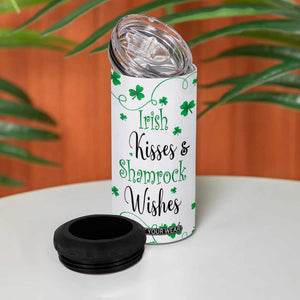 Irish Kisses and Shamrock Wishes 4 in 1 Can Cooler Tumbler Lucky Clover St Patrick's Day TB02 Print Your Wear