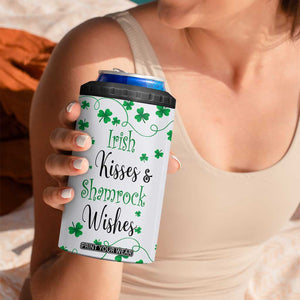 Irish Kisses and Shamrock Wishes 4 in 1 Can Cooler Tumbler Lucky Clover St Patrick's Day TB02 Print Your Wear