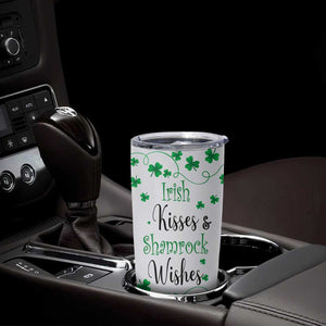 Irish Kisses and Shamrock Wishes Tumbler Cup Lucky Clover St Patrick's Day TB02 Print Your Wear