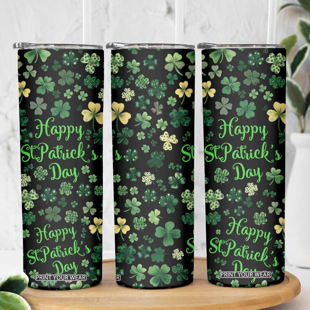 Lucky Irish Shamrocks Skinny Tumbler Happy St Patricks Day TB02 Print Your Wear