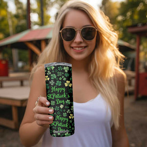 Lucky Irish Shamrocks Skinny Tumbler Happy St Patricks Day TB02 Print Your Wear