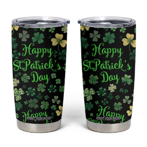 Lucky Irish Shamrocks Tumbler Cup Happy St Patricks Day TB02 Black Print Your Wear