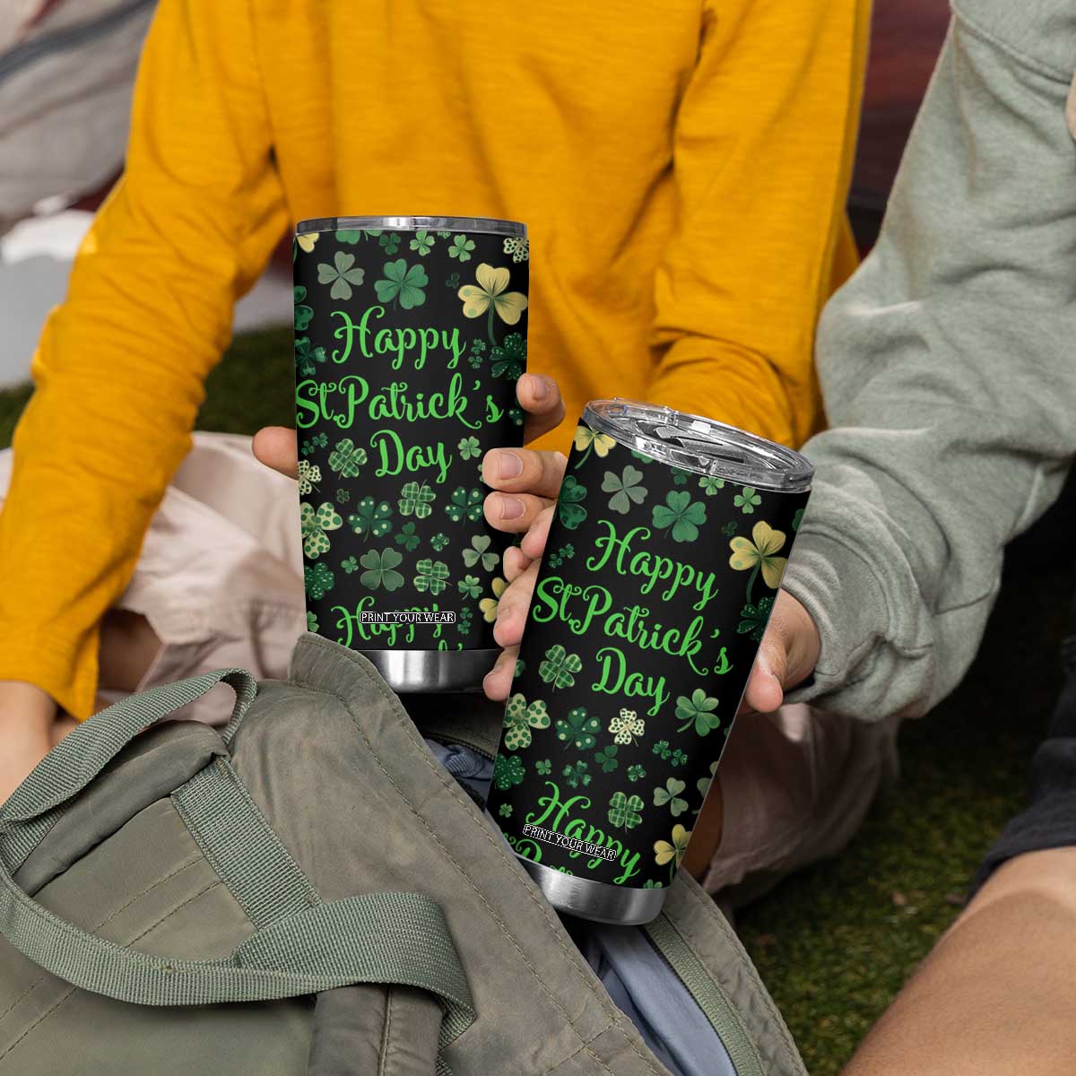Lucky Irish Shamrocks Tumbler Cup Happy St Patricks Day TB02 Print Your Wear