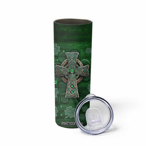 Funny Irish Facts Skinny Tumbler Nutrition Facts Celtic Cross Lucky Shamrocks St Patricks Day TB02 Print Your Wear