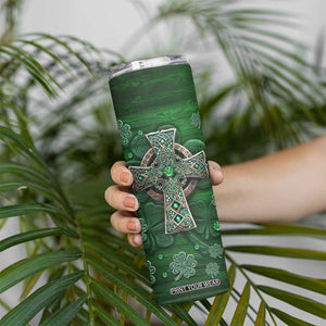 Funny Irish Facts Skinny Tumbler Nutrition Facts Celtic Cross Lucky Shamrocks St Patricks Day TB02 Print Your Wear
