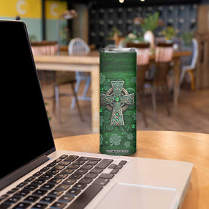 Funny Irish Facts Skinny Tumbler Nutrition Facts Celtic Cross Lucky Shamrocks St Patricks Day TB02 Print Your Wear
