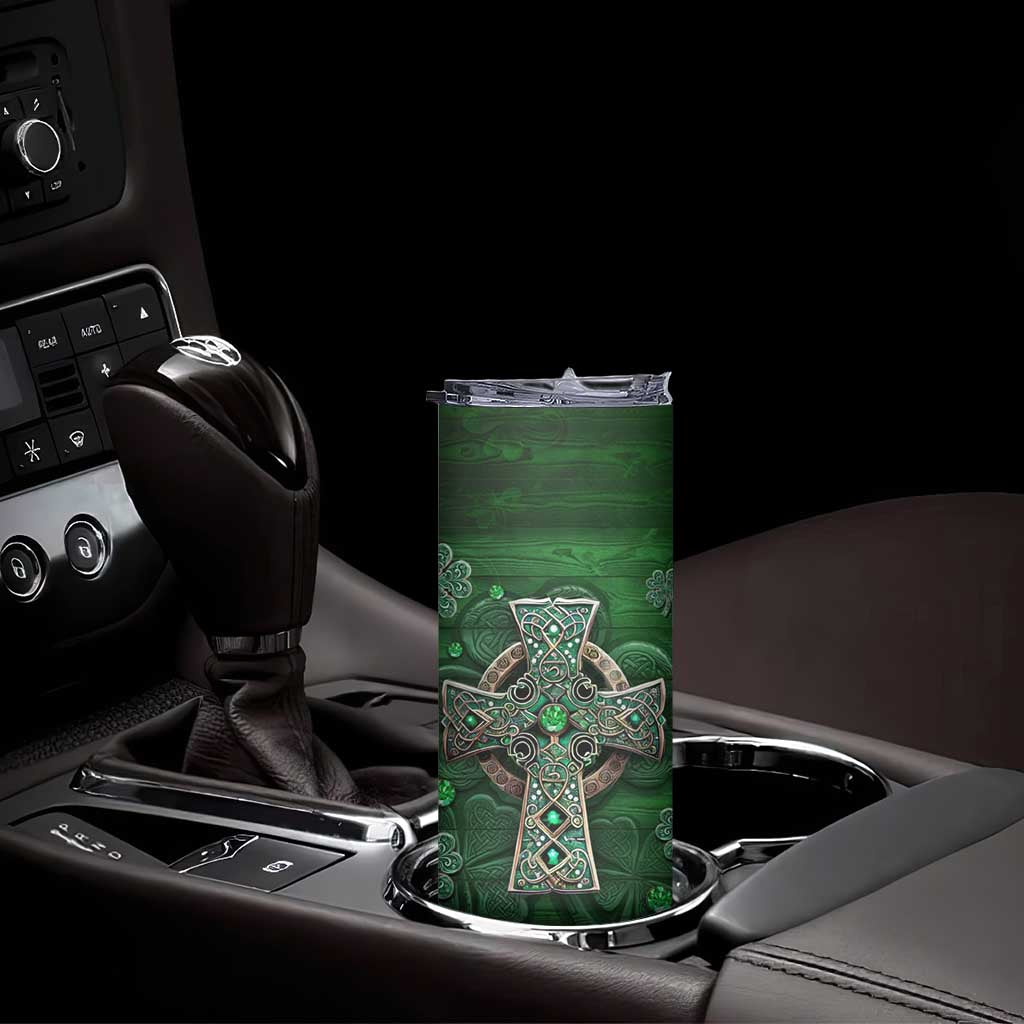 Funny Irish Facts Skinny Tumbler Nutrition Facts Celtic Cross Lucky Shamrocks St Patricks Day TB02 Print Your Wear