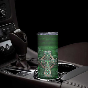 Funny Irish Facts Skinny Tumbler Nutrition Facts Celtic Cross Lucky Shamrocks St Patricks Day TB02 Print Your Wear