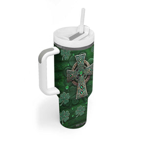 Funny Irish Facts Tumbler With Handle Nutrition Facts Celtic Cross Lucky Shamrocks St Patricks Day TB02 Print Your Wear