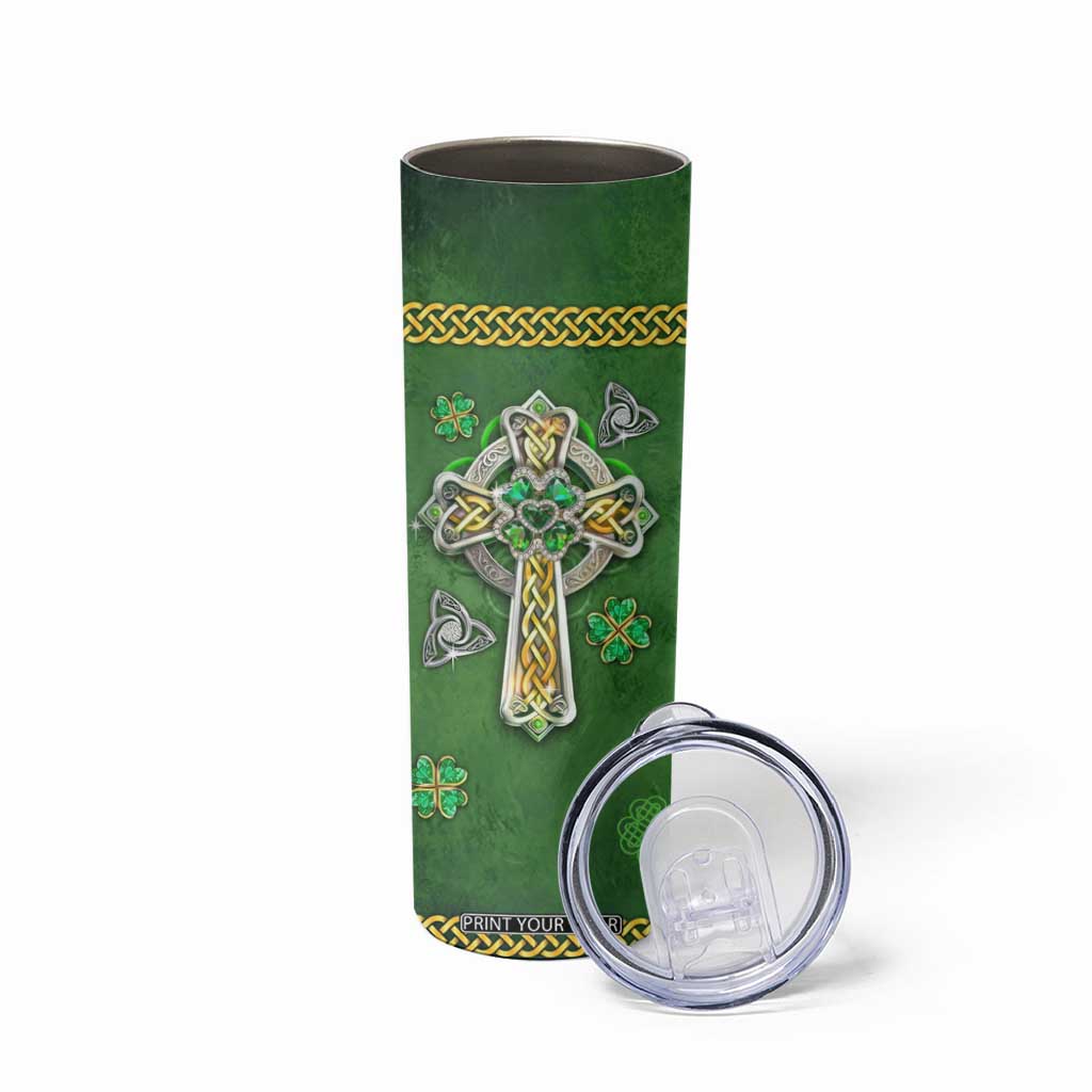 Irish Pride Celtic Cross Skinny Tumbler In My Veins Flows The Blood Of Irish Rebels Ireland TB02 Print Your Wear