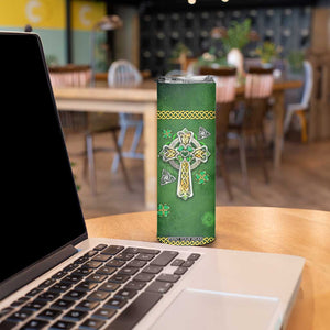 Irish Pride Celtic Cross Skinny Tumbler In My Veins Flows The Blood Of Irish Rebels Ireland TB02 Print Your Wear