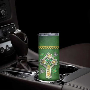 Irish Pride Celtic Cross Skinny Tumbler In My Veins Flows The Blood Of Irish Rebels Ireland TB02 Print Your Wear
