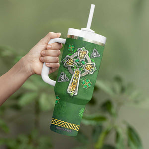 Irish Pride Celtic Cross Tumbler With Handle In My Veins Flows The Blood Of Irish Rebels Ireland TB02 Print Your Wear