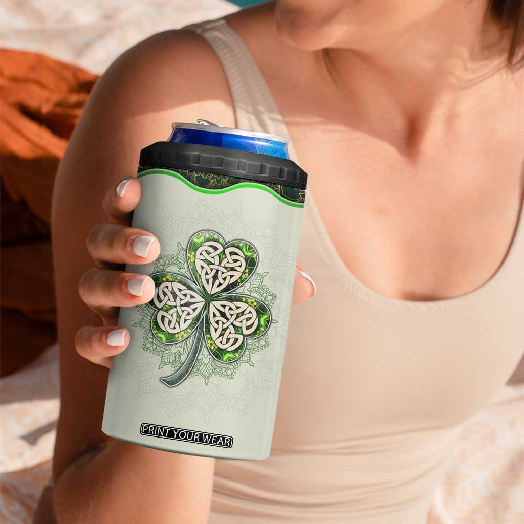 Personalized Lucky Celtic Shamrock 4 in 1 Can Cooler Tumbler Custom Name Ireland Irish Pride TB02 Print Your Wear