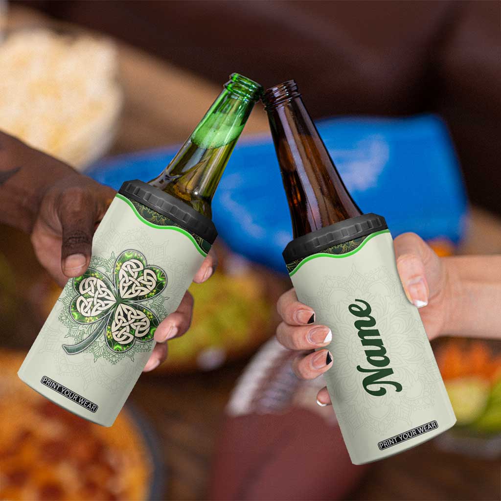 Personalized Lucky Celtic Shamrock 4 in 1 Can Cooler Tumbler Custom Name Ireland Irish Pride TB02 Print Your Wear