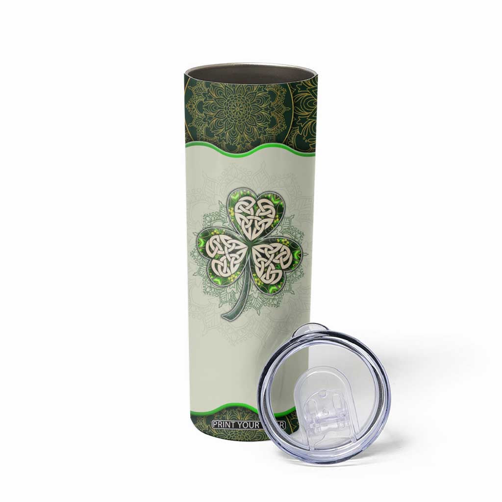 Personalized Lucky Celtic Shamrock Skinny Tumbler Custom Name Ireland Irish Pride TB02 Print Your Wear