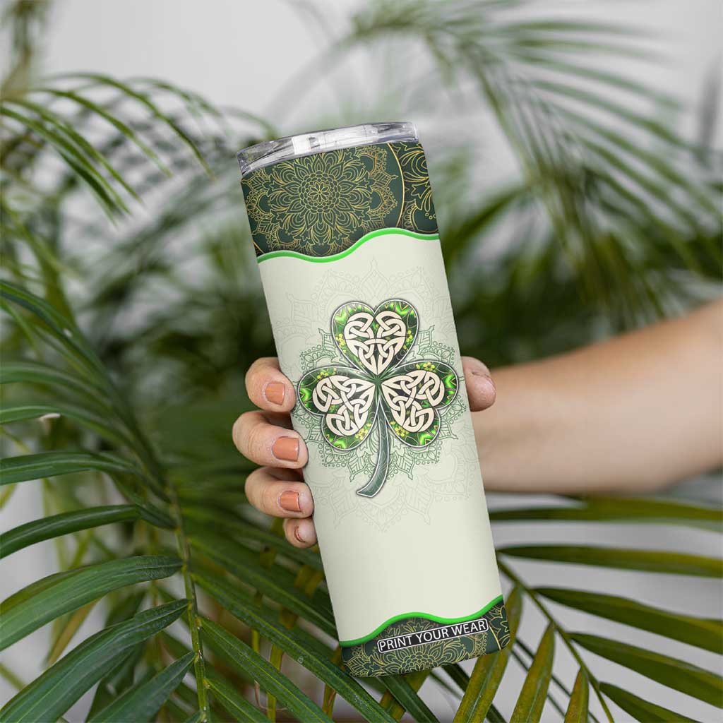 Personalized Lucky Celtic Shamrock Skinny Tumbler Custom Name Ireland Irish Pride TB02 Print Your Wear