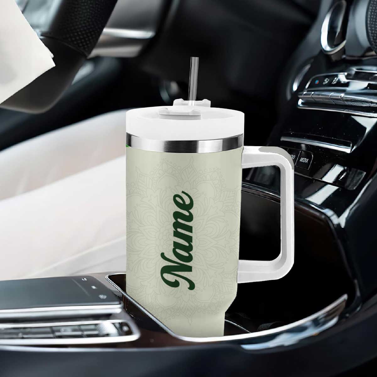 Personalized Lucky Celtic Shamrock Tumbler With Handle Custom Name Ireland Irish Pride TB02 Print Your Wear