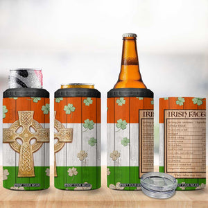 Irish Pride Celtic Cross 4 in 1 Can Cooler Tumbler Funny Nutrtion Fact Ireland Flag Vintage TB02 Print Your Wear