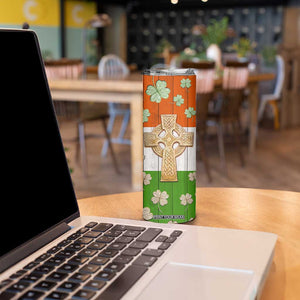Irish Pride Celtic Cross Skinny Tumbler Funny Nutrtion Fact Ireland Flag Vintage TB02 Print Your Wear