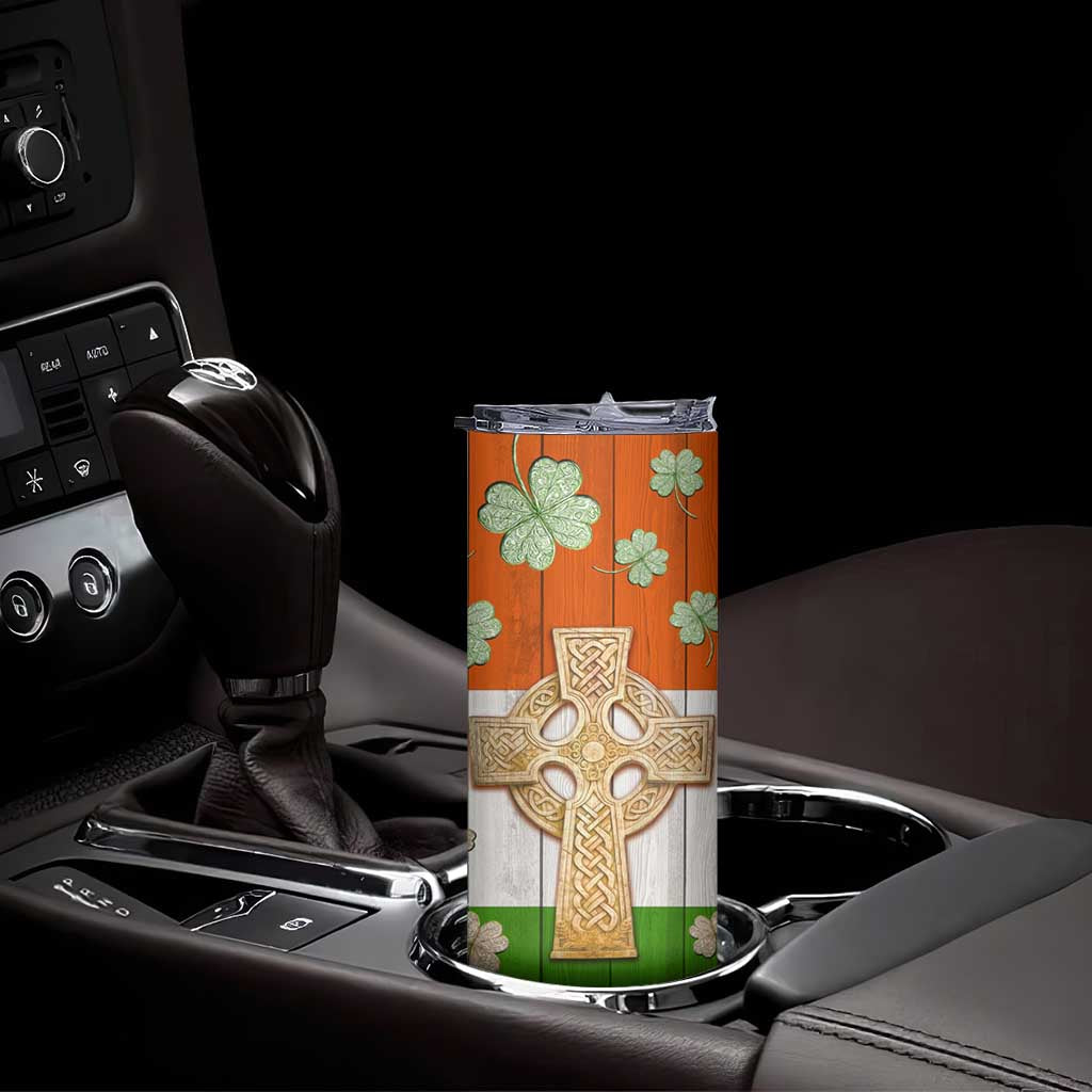 Irish Pride Celtic Cross Skinny Tumbler Funny Nutrtion Fact Ireland Flag Vintage TB02 Print Your Wear