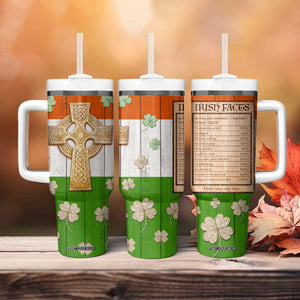 Irish Pride Celtic Cross Tumbler With Handle Funny Nutrtion Fact Ireland Flag Vintage TB02 Print Your Wear