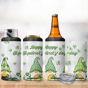 Personalized Lucky Green Gnomies 4 in 1 Can Cooler Tumbler Irish Gnomes Happy St Patrick's Day Leopard TB02 Print Your Wear