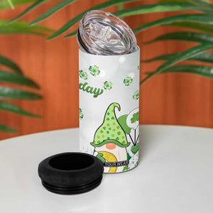 Personalized Lucky Green Gnomies 4 in 1 Can Cooler Tumbler Irish Gnomes Happy St Patrick's Day Leopard TB02 Print Your Wear