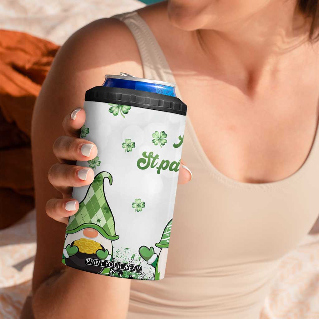 Personalized Lucky Green Gnomies 4 in 1 Can Cooler Tumbler Irish Gnomes Happy St Patrick's Day Leopard TB02 Print Your Wear
