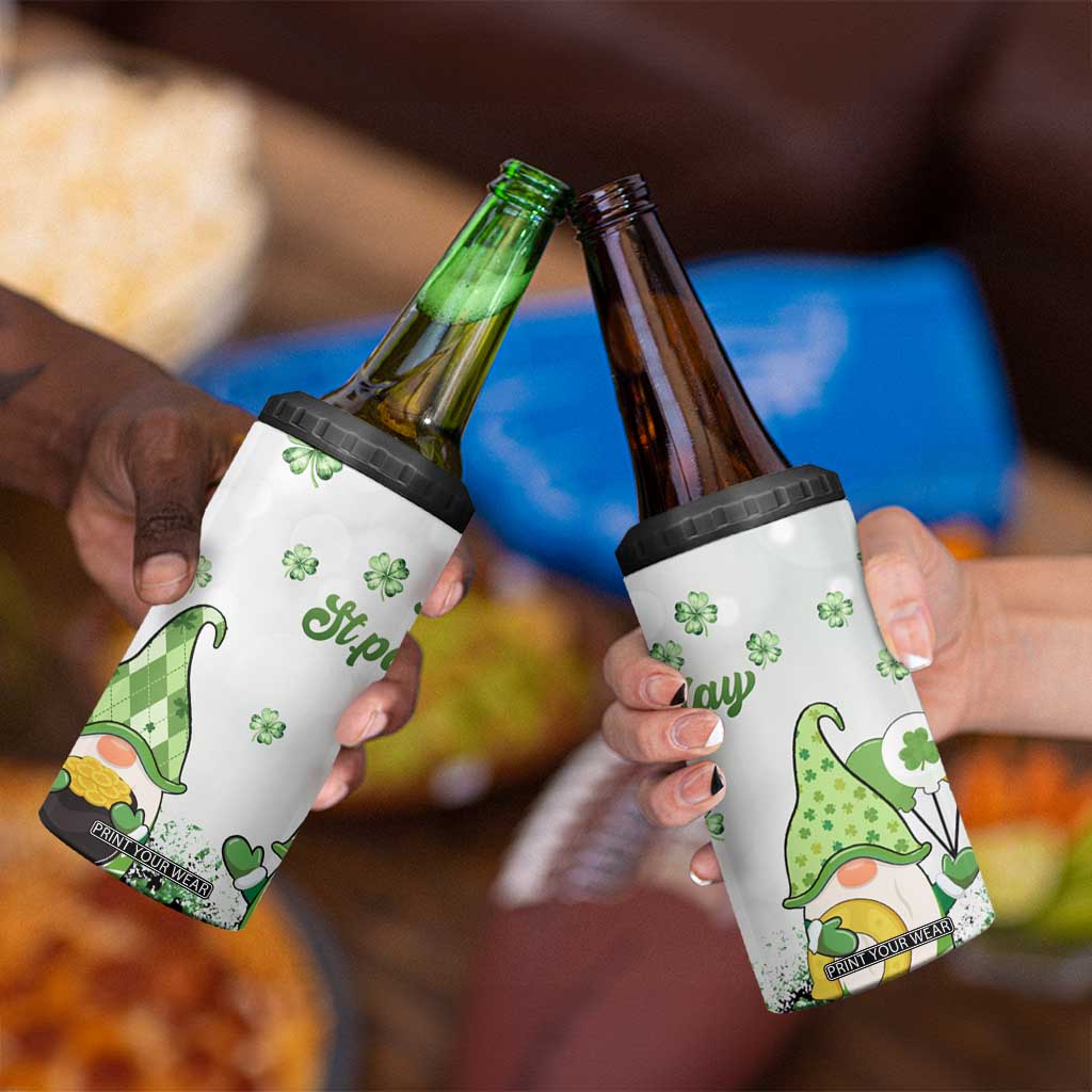 Personalized Lucky Green Gnomies 4 in 1 Can Cooler Tumbler Irish Gnomes Happy St Patrick's Day Leopard TB02 Print Your Wear